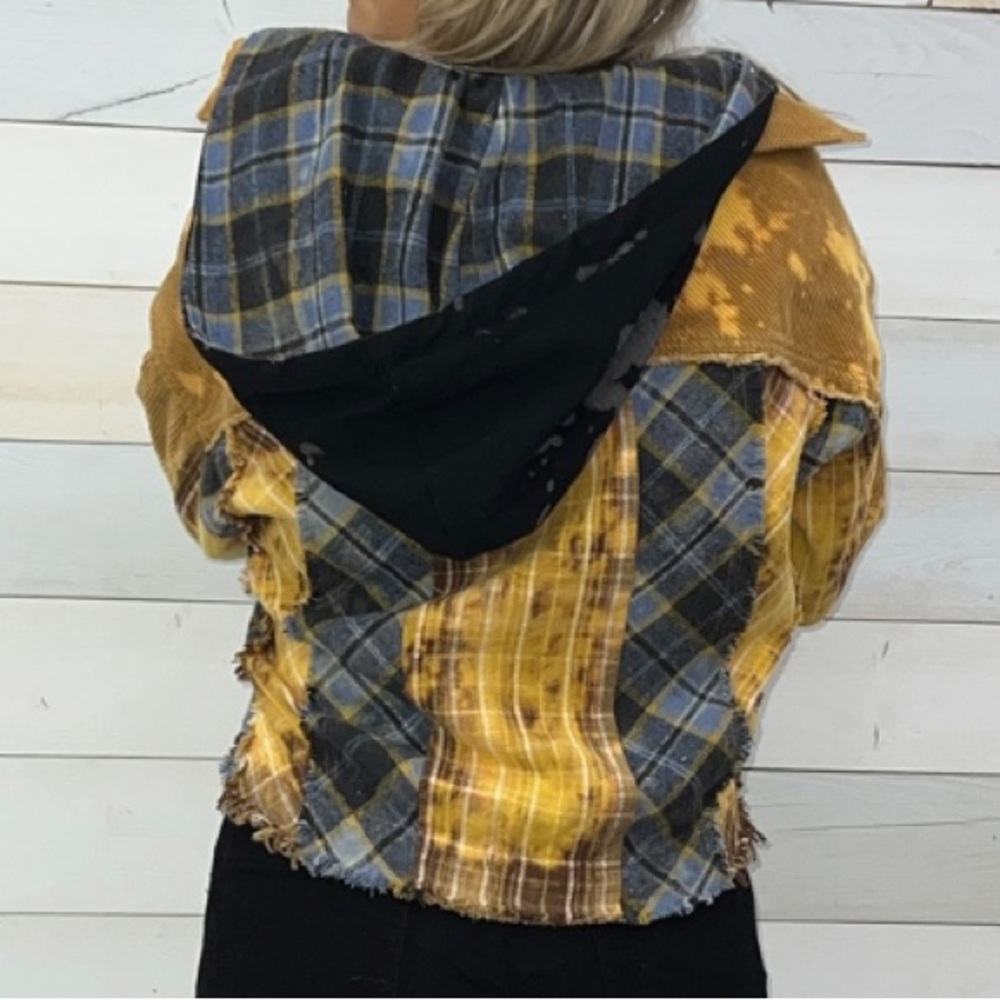 Plaid Yellow Bomber Jacket - Picture 8 of 8
